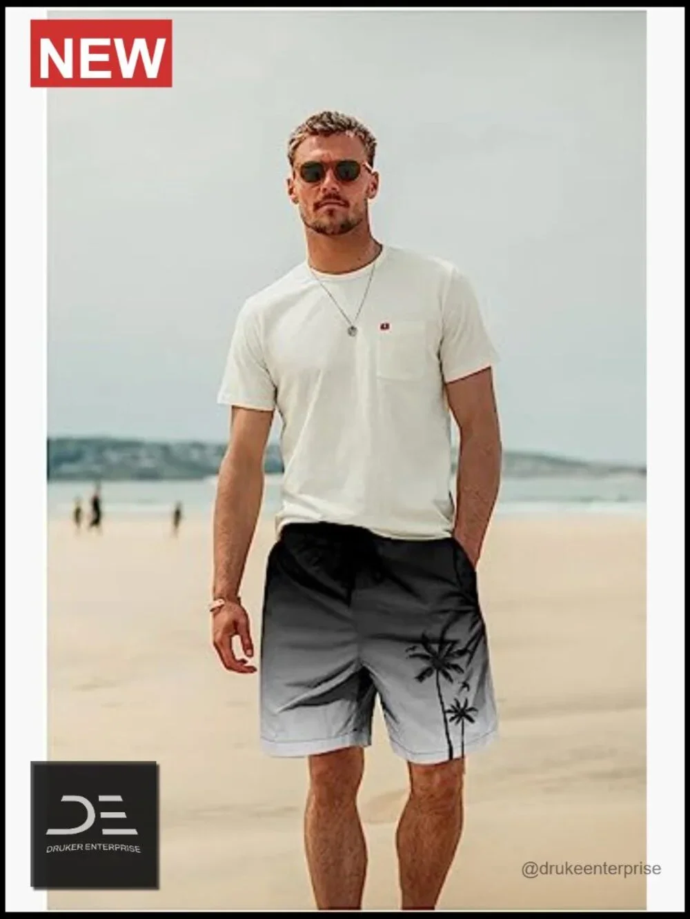Men's Swim Trunks Quick Dry Mesh Lining Board Shorts with Pockets